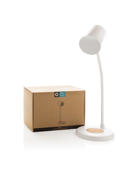 Lampada Zanara con caricatore wireless 15W in plastica RCS